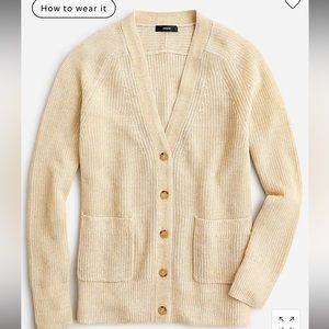 J.Crew Relaxed cotton-linen blend cardigan sweater XXS
